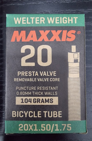 Maxxis Inner Tube 20" Presta Valve (20x1.50/1.75) , 104g , 0.80MM Thick Walls.